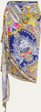 Camilla Espana Nirvana Eyelet Wrap Long Sarong Coverup