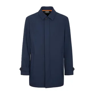 Suns Single-Breasted Coats, male, Blue, Size: XL Technical Trench