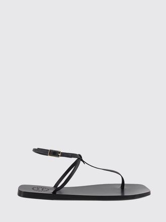 ATP Atelier Flat Smooth Leather Thong Sandals with Ankle Strap
