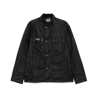 Barbour Jassen, Heren, Zwart, XL, Zwarte Voorkant Rits Buitenkleding Jas