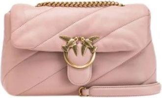 Pinko Classic Love Bag Puff - Dames - Schoudertassen - Roze - ONE Size - Katoen - Tassen