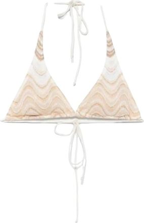 MC2 Saint Barth Guiana Volledig Verstelbare Driehoek Bikini Top - Dames - Bikinis - Beige - M - Katoen - Badmode