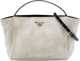 Prada Pre-owned Prada Linen Blend Satchel Ladies 9NXKQP9BT3SRFMXR