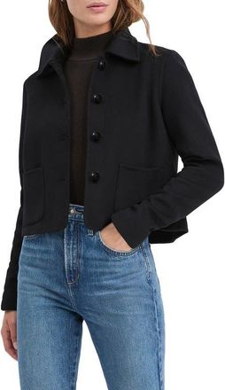 Favorite Daughter The Annabel Crop Wool Blend Jacket in Black at Nordstrom, Size X-Large