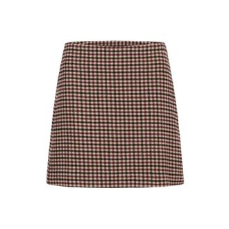 Part Two Tawny Ganache Check Rok - Dames - Rokken - Veelkleurig - Maat: XL Wol