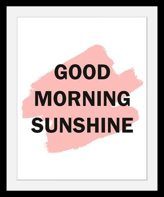 Queence Bild »Good Morning« Motivationsbilder Schriftzug Schwarz-Weiss HD Premium Poster-Druck inkl. Holzrahmen