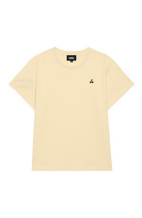 Dalix Womens Lil Cherry Lightweight High Waisted Tee in Butter Cream at Nordstrom, Size X-Large