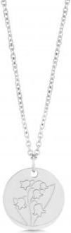 Allurez May Birth Flower Lily of the Valley Disc Pendant Necklace Sterling Silver