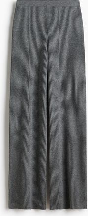 H&M Weite Hose aus Rippstrick - Grau