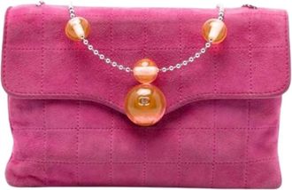 Chanel Pre-owned Suede Shoulder Bag - Dames - Vintage Schoudertas - Roze - ONE Size - Su&egrave;de - Vintage