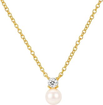 Untamed Petals Sloane Pearl and Crystal Necklace in Metallic Gold at Nordstrom