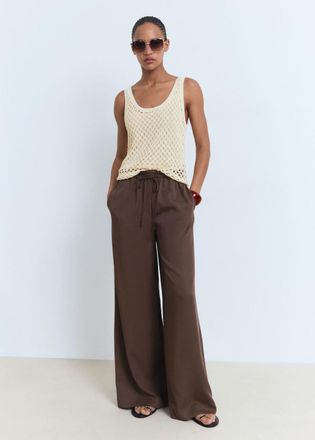 Mango Top crochet spallini grezzo - Donna - XS - MANGO