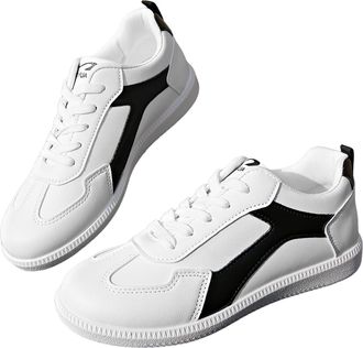 Generic Womens Casual Tennis Shoes Suede Patchwork Retro Sneakers Classic Low Top Lightweight Running Trainers Vintage Leather Walking Shoes for Women Non-Sli