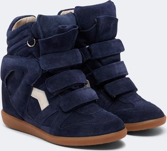 Isabel Marant Beckett leather and suede wedge sneakers