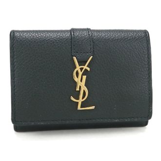 Saint Laurent Green Leather Wallet (Tri-Fold) (Pre-Owned)