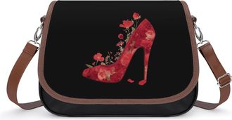 Generic High Heel with Rose Flowers Fashion Womens Crossbody Bags Novelty Handbag Shoulder Bag Purse