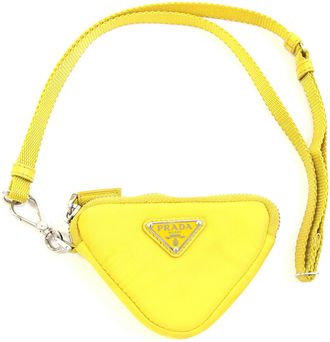 Prada Yellow Nylon Leather Coin Purse/Coin Case (Pre-Owned)