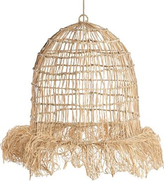 Bazar Bizar L&aacute;mpara colgante de mendong en marr&oacute;n 60x60x85 cm