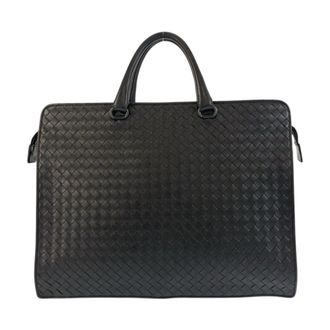 Bottega Veneta Black Intrecciato Briefcase (Pre-Owned)