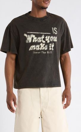 Honor The Gift What You Make It Cotton Graphic T-Shirt in Black at Nordstrom, Size Xx-Large