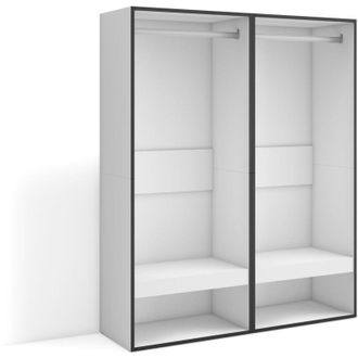 Skraut Home Skraut Home - Vestidor abierto, Ropa, zapatos, complementos, 120x145x35 cm, Dormitorio, habitación, Armario, perchero, Estilo Moderno, Gris Cemento