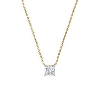LuvMyJewelry Princess Charm 14K Gold Lab Grown Diamond Necklace - 0.75 ct in 14K Yellow Gold at Nordstrom