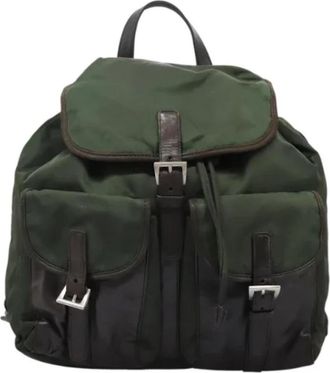 Prada Pre-owned Nylon backpacks - Dames - Vintage Rugzakken - Groen - ONE Size - Nylon - Vintage