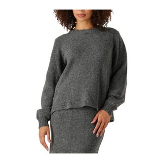 Moves Truien & Vesten, Dames, Grijs, XS, Donkergrijze Gebreide Trui voor Vrouwen