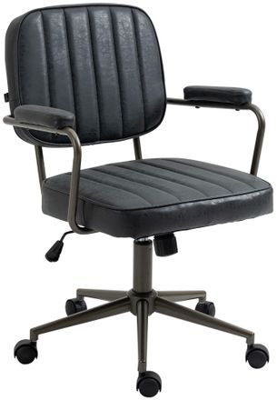 Clp Silla De Oficina Natrona En Cuero Sint&eacute;tico Negro Antiguo