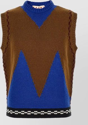 Marni wool intarsia sleeveless jumper