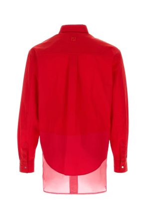 Fendi Mens Red Nylon Shirt Ortensia Exterior: Silk Camicie