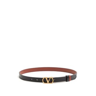 Valentino Garavani Black VLogo Signature Reversible Belt