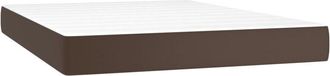 vidaXL Vidaxl - Colch&oacute;n Muelles Ensacados Cuero Sint&eacute;tico Marr&oacute;n 140x190x20 Cm