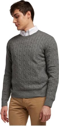 Brooks Brothers Jersey de cuello redondo de punto trenzado - Knitwear - Hombre - Gris - S