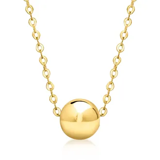 RS Pure by Ross-Simons Italian 6mm 14kt Yellow Gold Bead Necklace