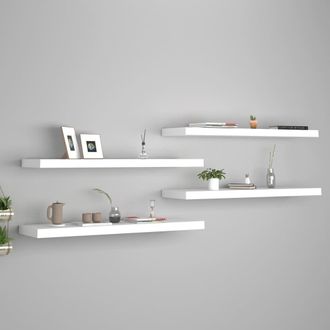Berkfield Home Floating Wall Shelves 4 pcs White 90x23.5x3.8 cm MDF