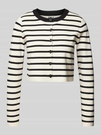 Only Cropped Strickjacke aus Viskose-Mix Modell FIE in Offwhite, Gr&ouml;&szlig;e M