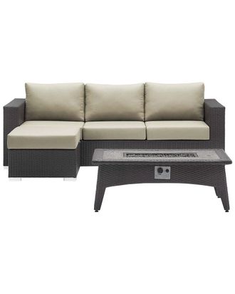 ModWay Outdoor Convene 3Pc Set Outdoor Patio With Fire Pit