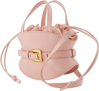 Balmain Womens Calfskin Leather Top Handle Bag Pink