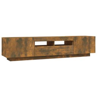 vidaXL Vidaxl - Set De Muebles Tv Con Leds 2 Pzas Contrachapada Roble Ahumado