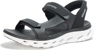Skechers Mens Hands Free Slip-ins Go Walk Glide Step 2.0 Quarter Strap Sandal Sports Sandals, black white, 12 UK