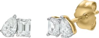 LuvMyJewelry Valessa 14K Gold Lab Grown Diamond Toi Et Moi Earrings - 0.5 Ct