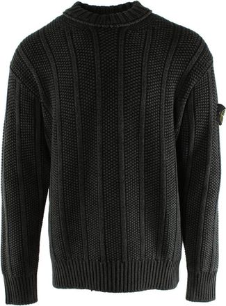 Stone Island Rondgebreide trui - Heren - Ronde hals truien - Grijs - XL - Wol - Truien & Vesten