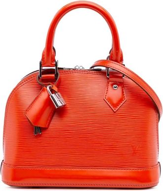 Louis Vuitton Pre-owned Handbags, female, Orange, Size: ONE SIZE Pre-owned Structured Leather Satchel