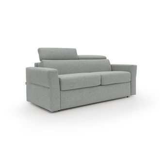Divani.Store Divani.store - Avalon Sof&aacute; Cama Con Colch&oacute;n De 18 Cm De Altura En Tejido Impermeable 220 Cm (160x197 Cm) Gris Claro