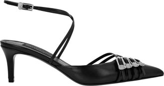 Philipp Plein Slingback Lage Hakken - Dames - Pumps - Zwart - 36 EU - Leer - Schoenen