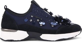 Carvela Womens Tempo Flower Sneakers - Navy Fabric - Size UK 4