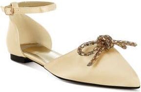 Rag & Co. Simina Embellished Ankle Tie Flat in Gold at Nordstrom Rack, Size 10