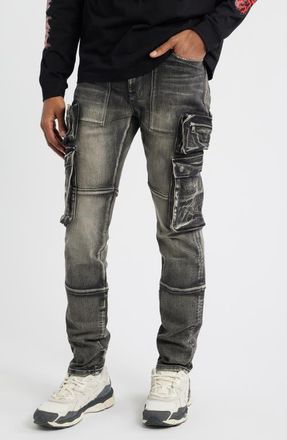 Rta Slate Cargo Skinny Jeans in Ash Storm at Nordstrom, Size 34