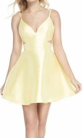 Alyce Paris Cutout Waist Short Dress In Sunshine
